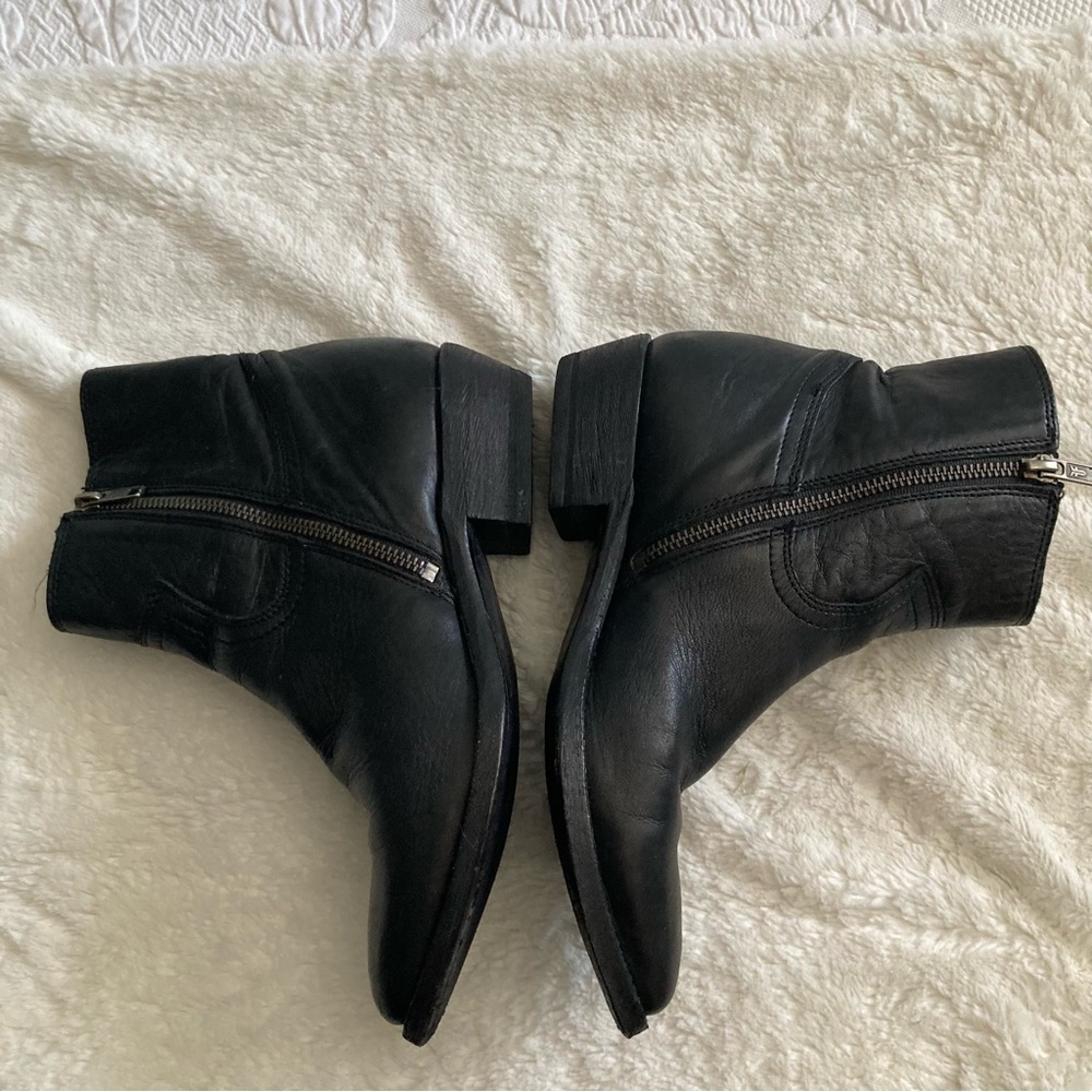 Frye Black Leather Ankle Boots Booties - Picture 5 of 13